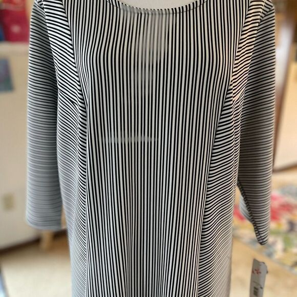 NWT STRIPED VARIOUS WAYS FLATTERING ON EVERYONE DRESS PAST KNEES 1X FITS LIKE LG - Picture 3 of 13